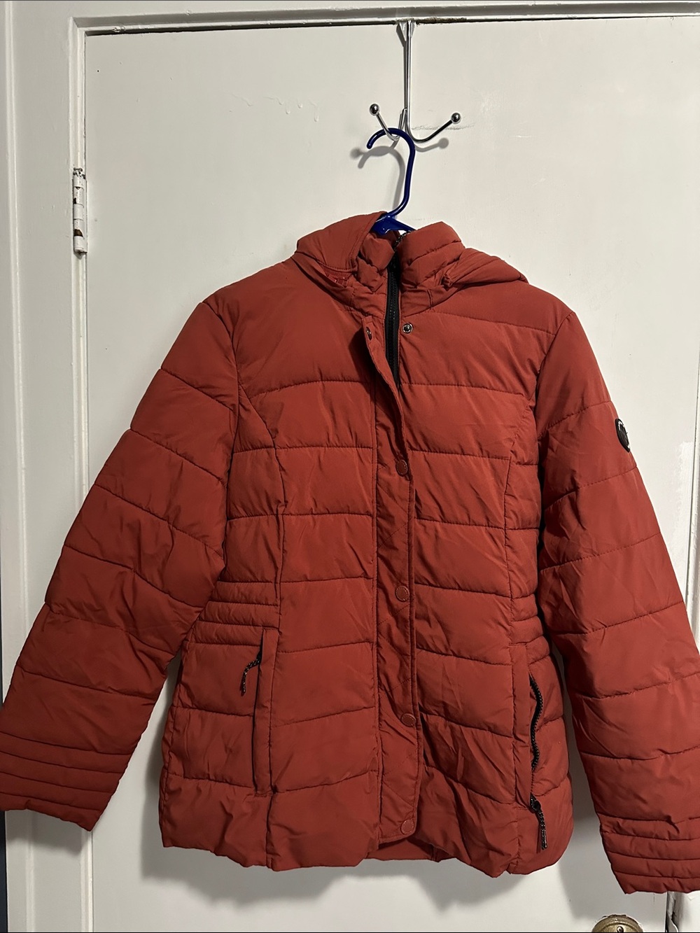 Nautica Women's Hooded Puffer Jacket - Rust